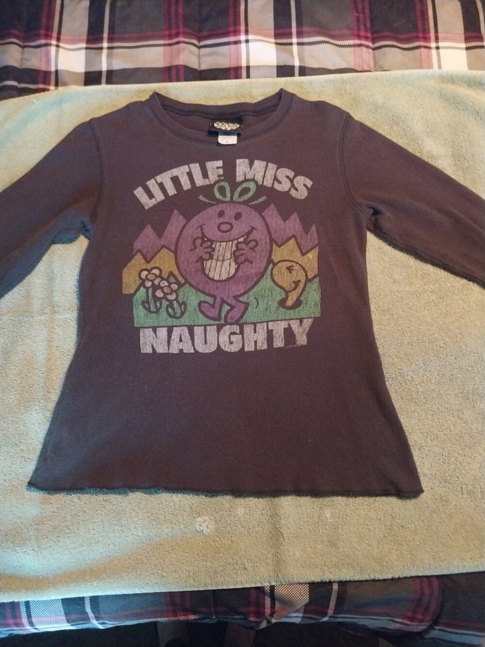 Black "little miss naughty" long sleeved shirt